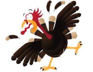 scared turkey clipart image